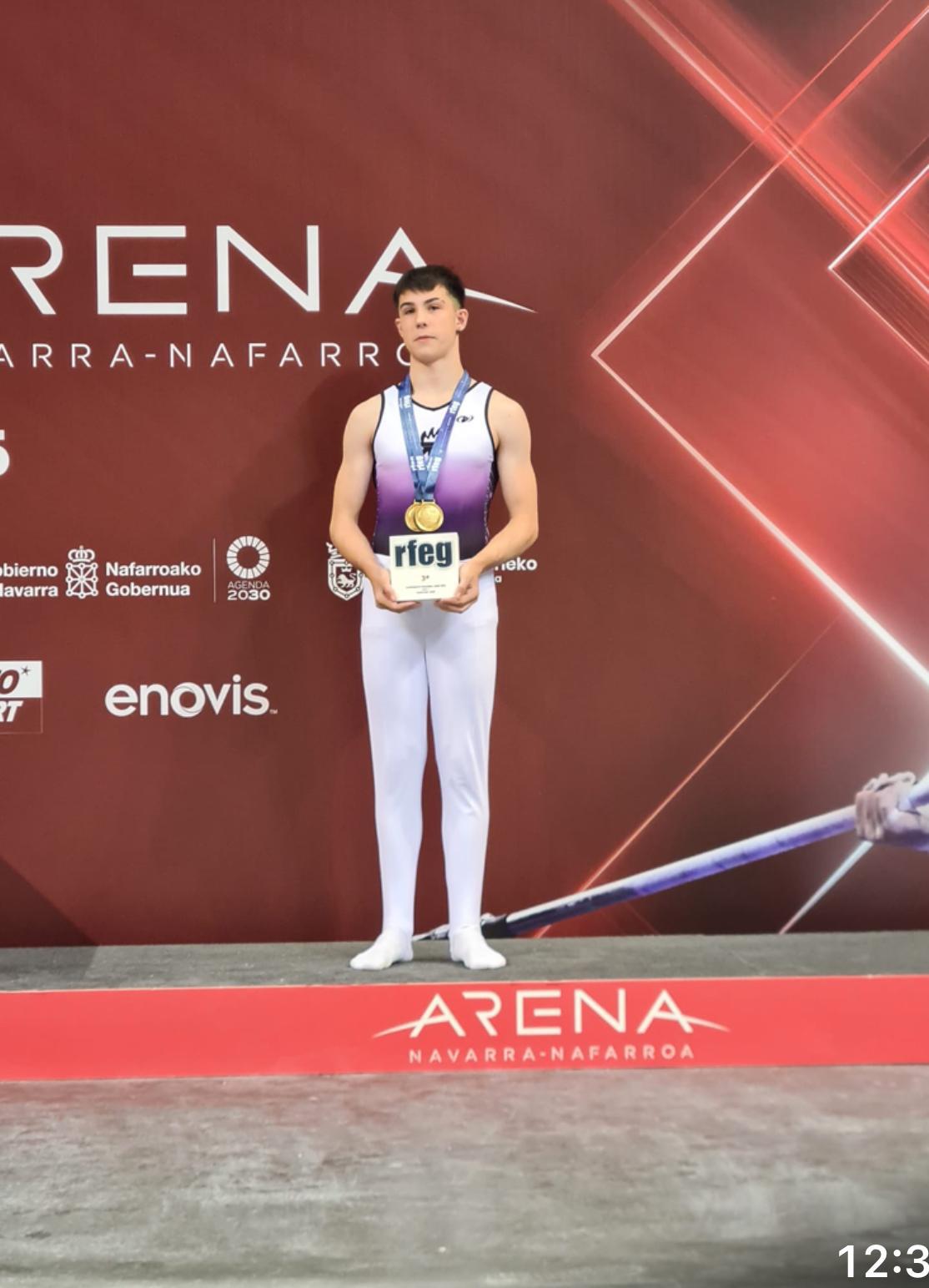 Podios navarros en el Nacional Base de gimnasia art&iacute;stica masculina